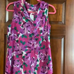 Jcrew floral sleeveless blouse